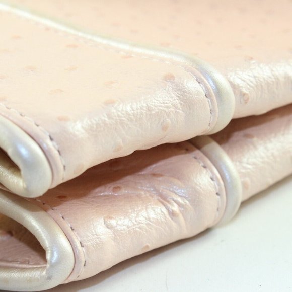 VERSACE Pearlescent Pink Ostrich Leather Shoulder Bag 5VER1219K - Picture 12 of 12